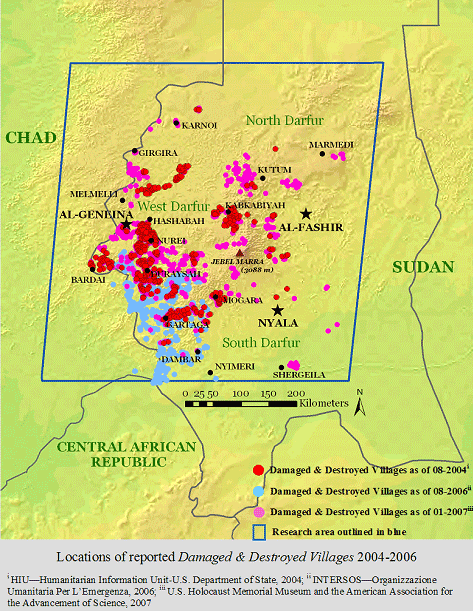 Darfur Damaged Village Locations 