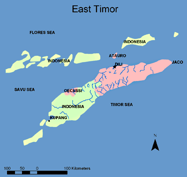 Map of East Timor