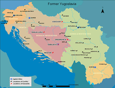 Ethnic Cleansing Map   Former Yugoslavia Base Map 