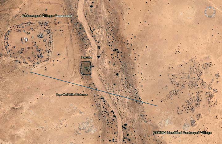 Destroyed village in Darfur